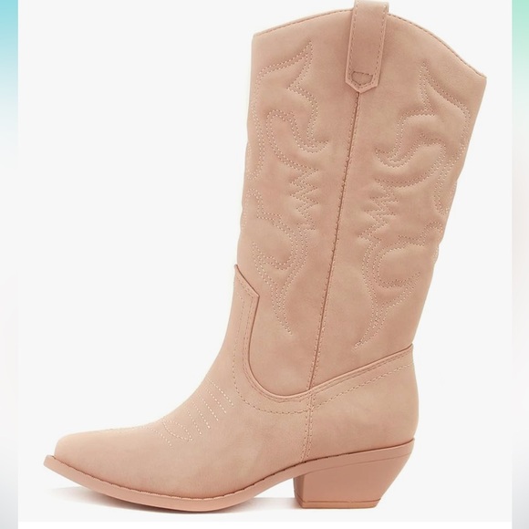 Soda Western Cowboy Pointed Toe 💖🤠 Knee High Pull On Tabs Boots - Picture 2 of 7